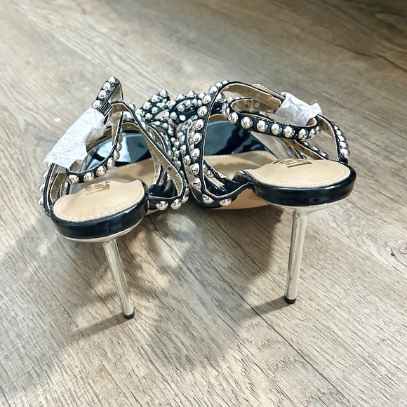 NEW EGO black stud pointy toe Heels size 8. - Picture 7 of 7
